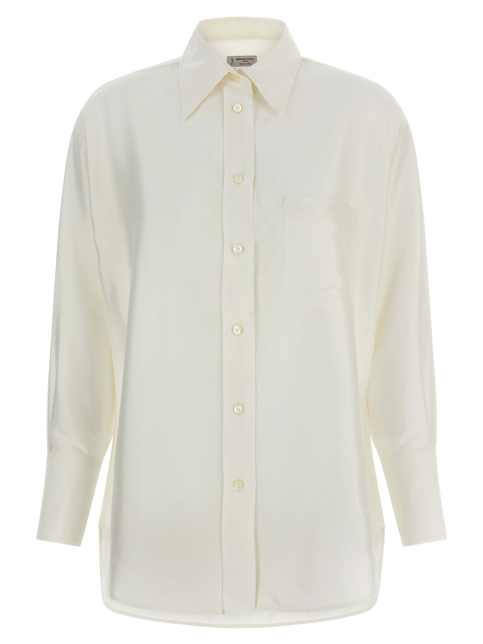 Alberto Biani White Silk Blouse