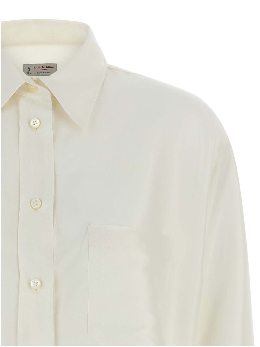 Alberto Biani White Silk Blouse