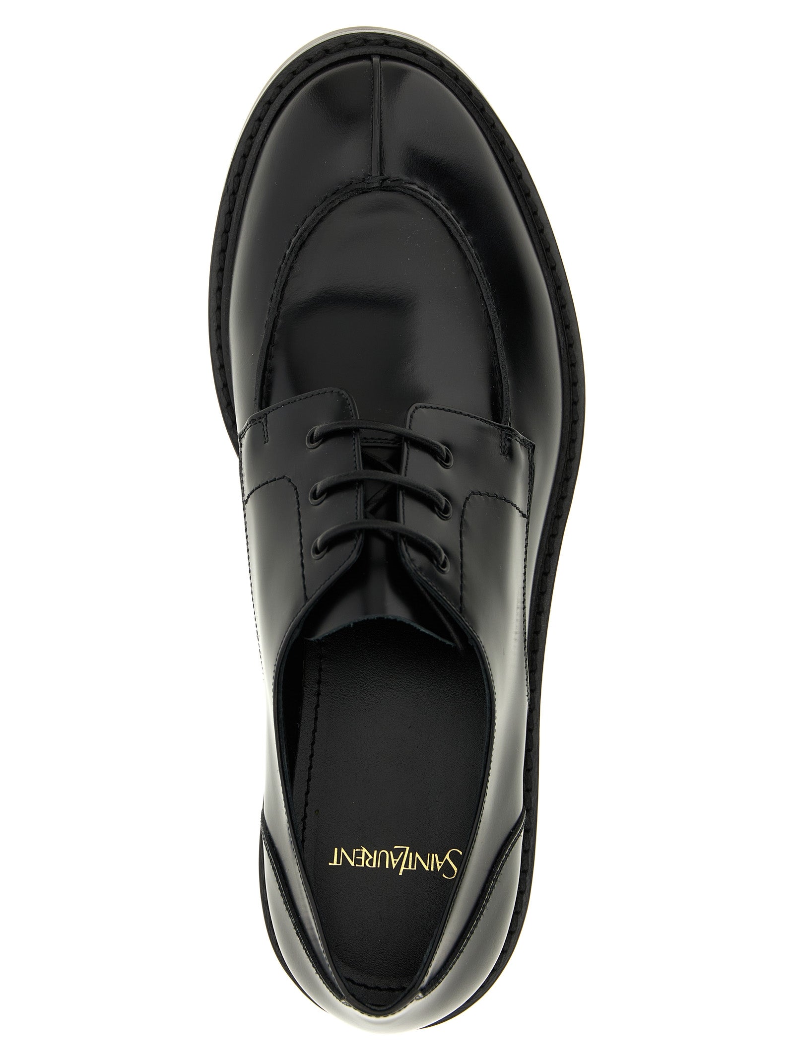 Saint Laurent Black Calfskin Oxfords And Derbies