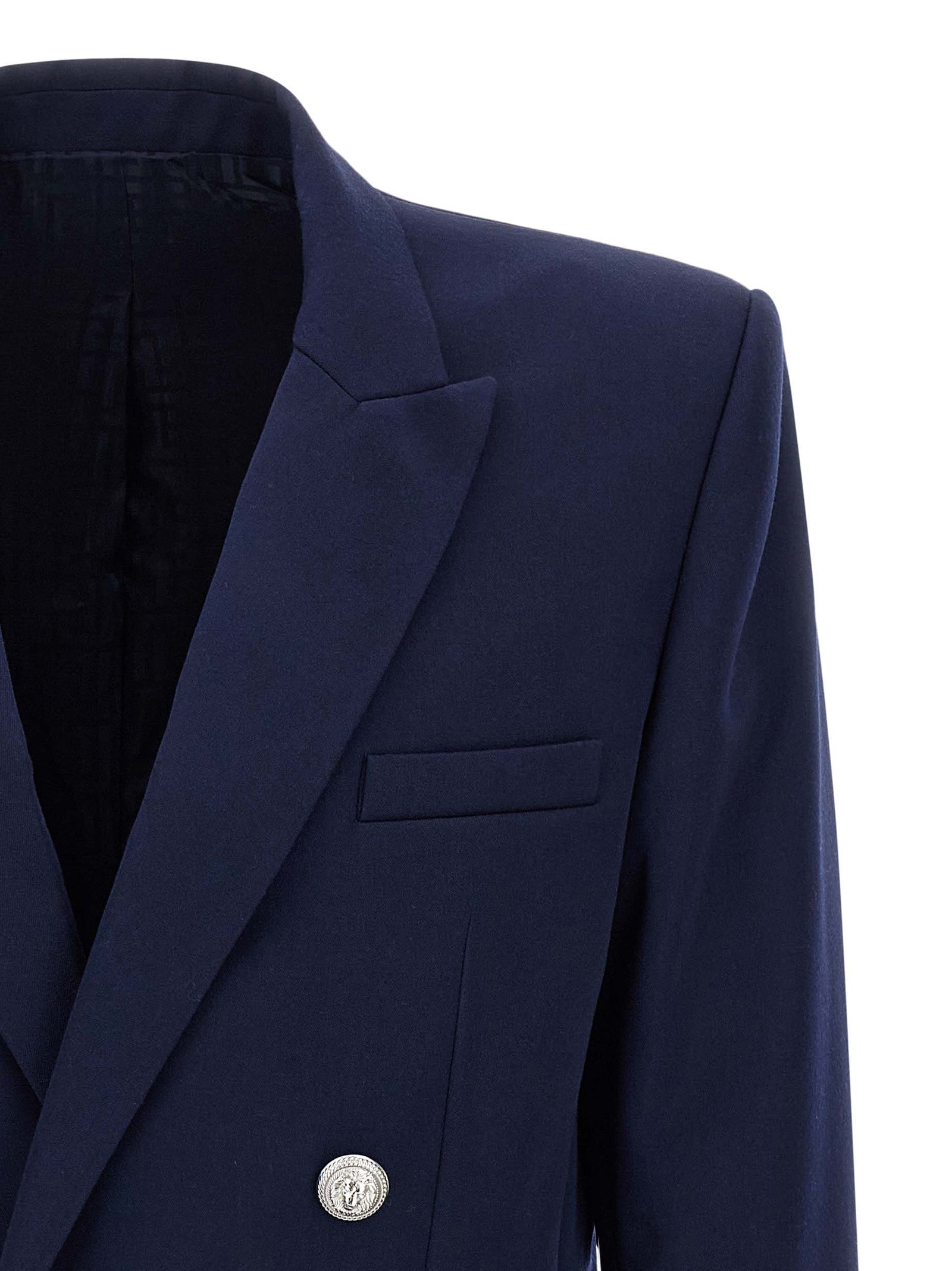 Balmain Blue Virgin Wool Blazer