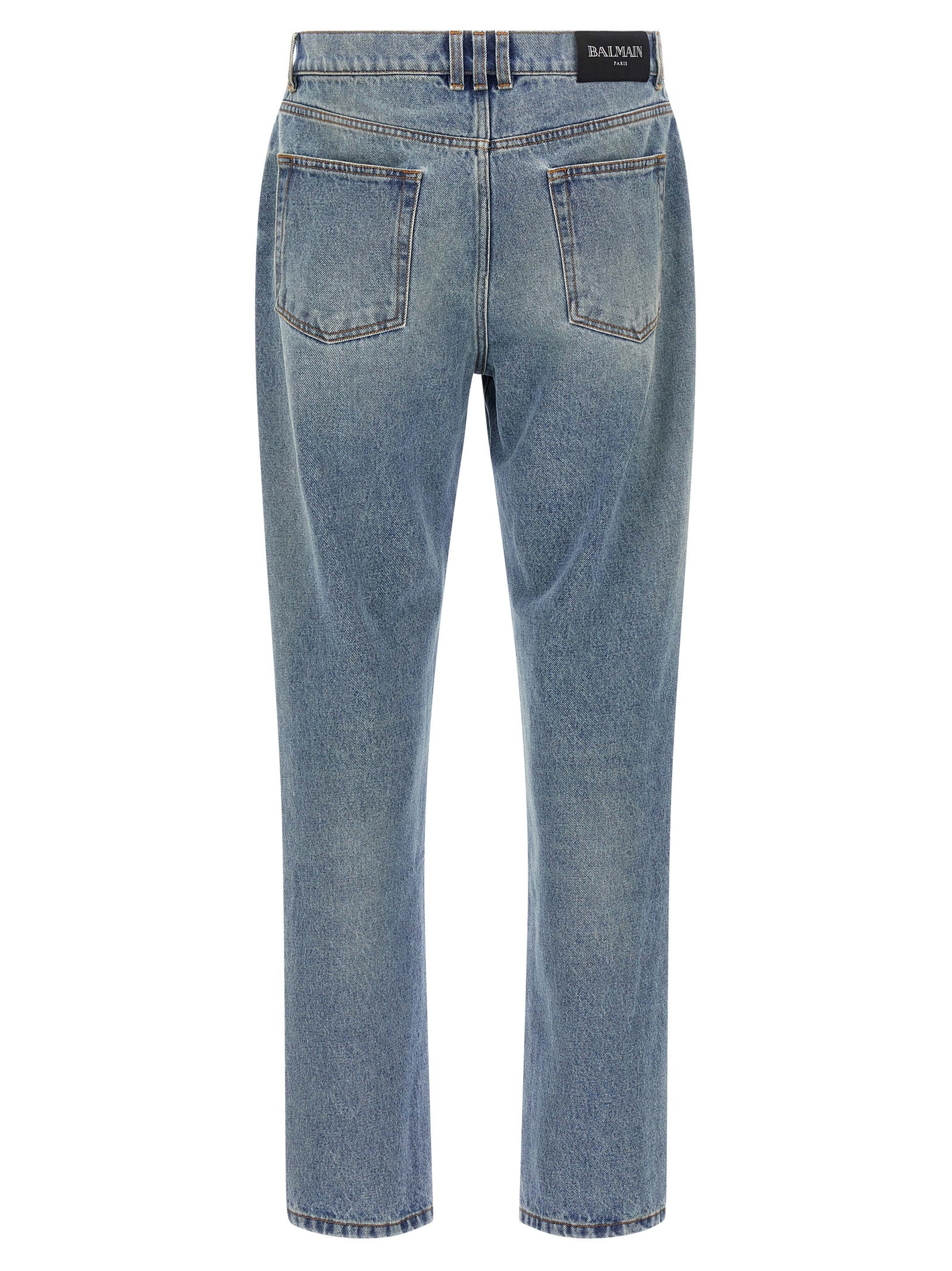 Balmain Blue Cotton Jeans Denim