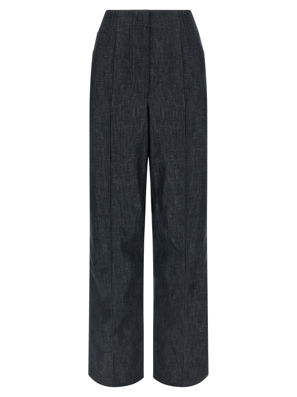 Fendi Blue Cotton High-Waisted Jean