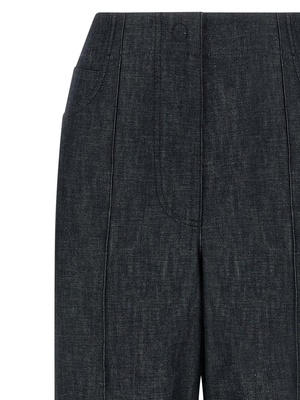 Fendi Blue Cotton High-Waisted Jean