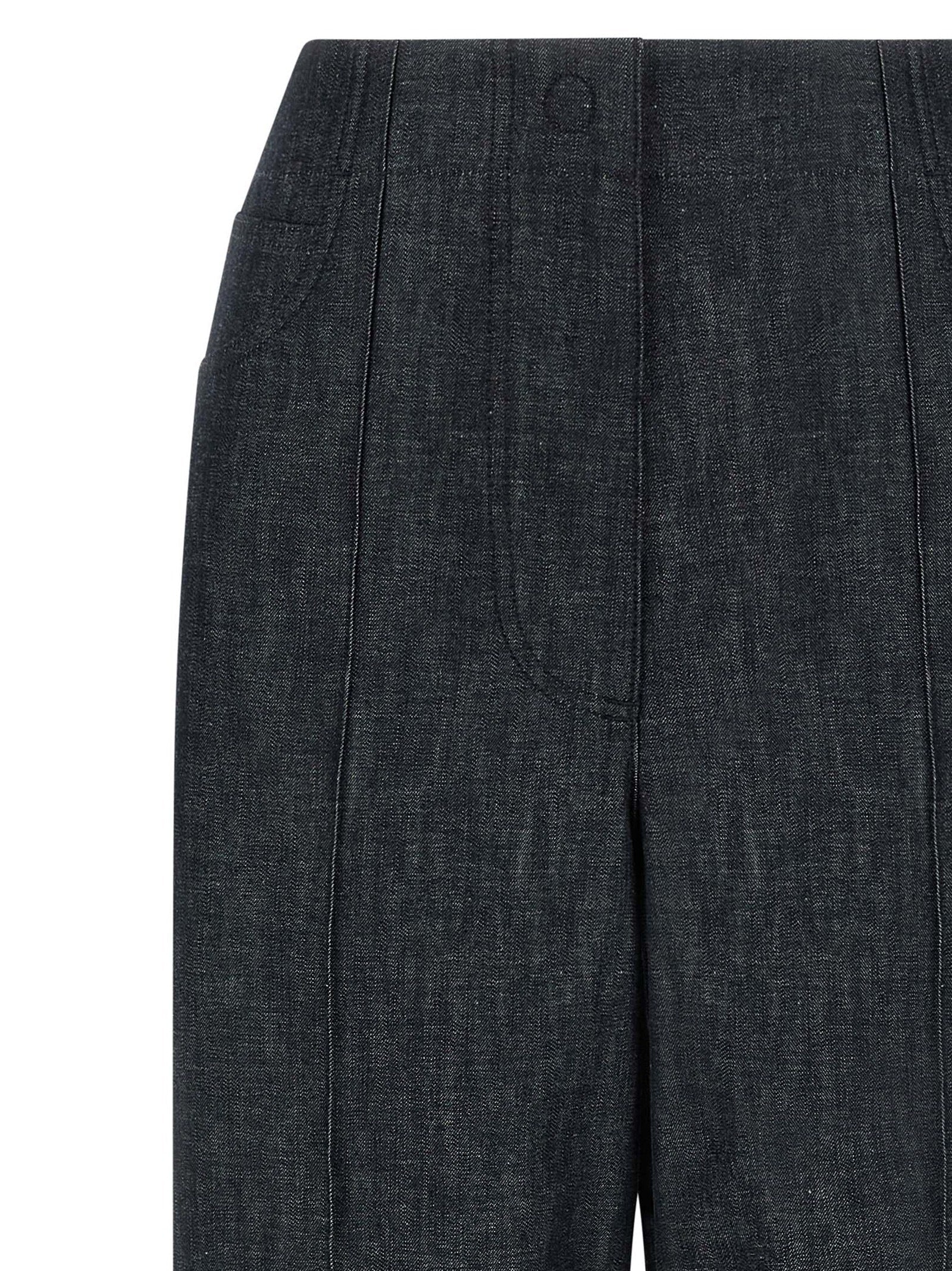 Fendi Blue Cotton High-Waisted Jean