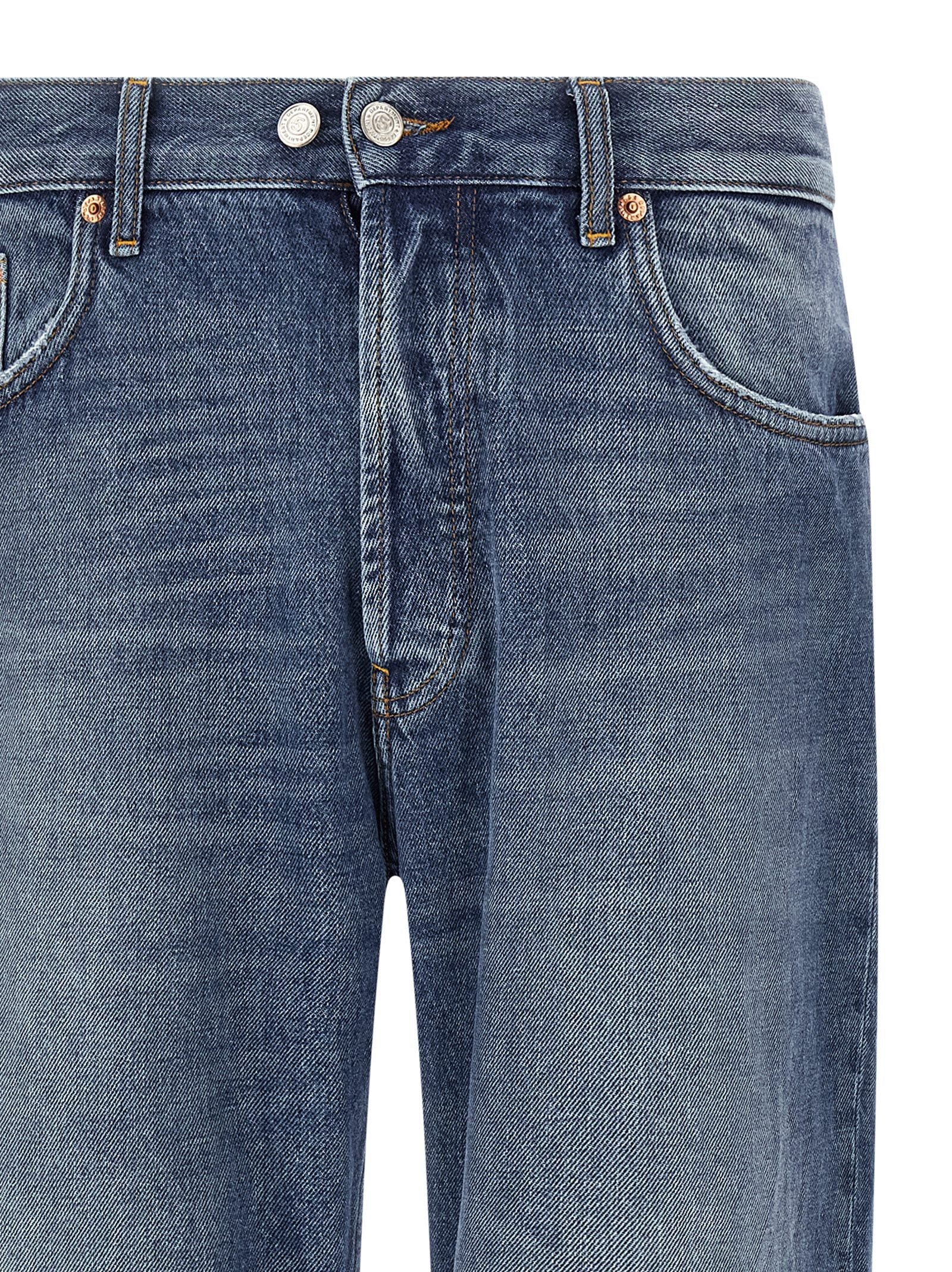 Department 5 Blue Cotton Straight-Leg Jeans