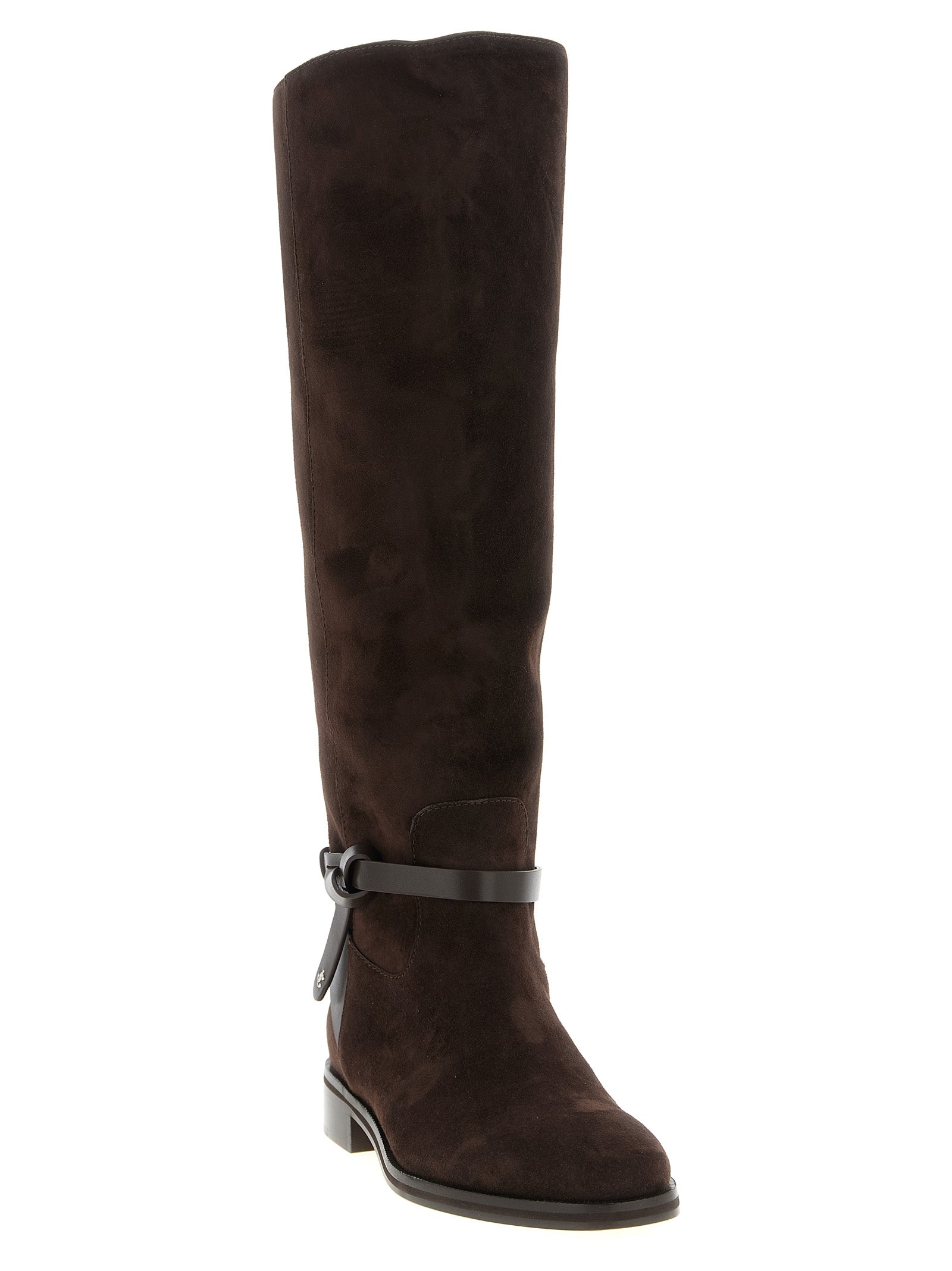 Jimmy Choo Brown Leather Over The Knee
