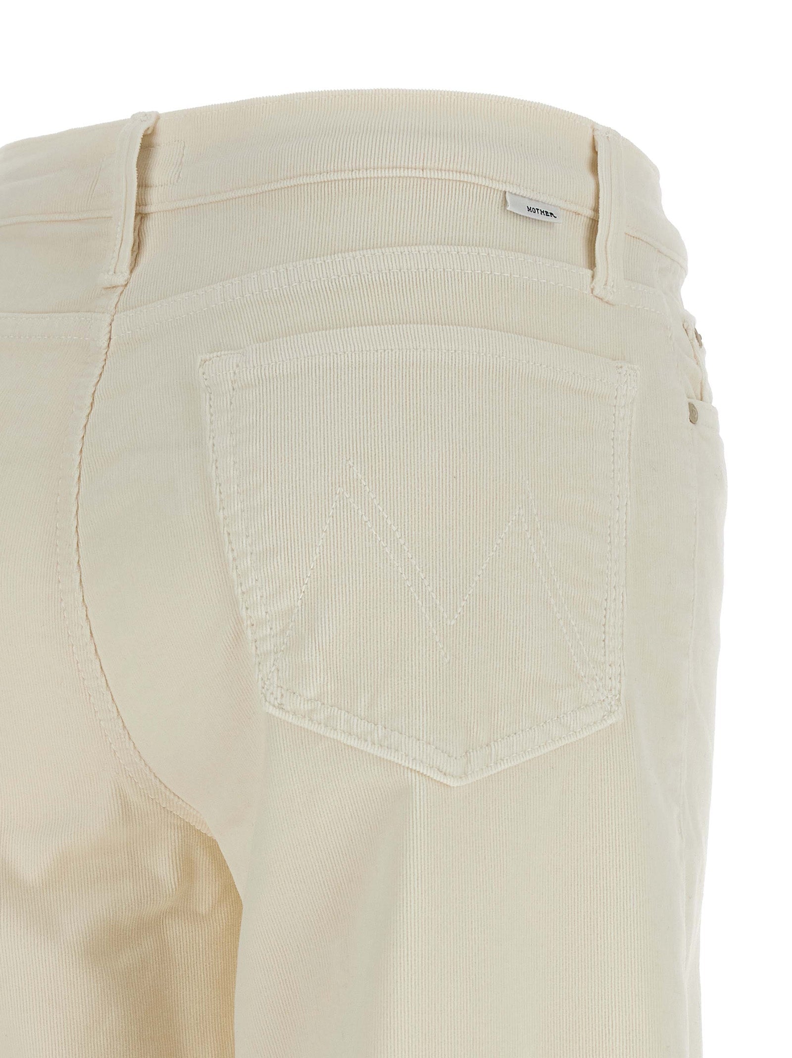 Mother Denim White Cotton Flared Pants