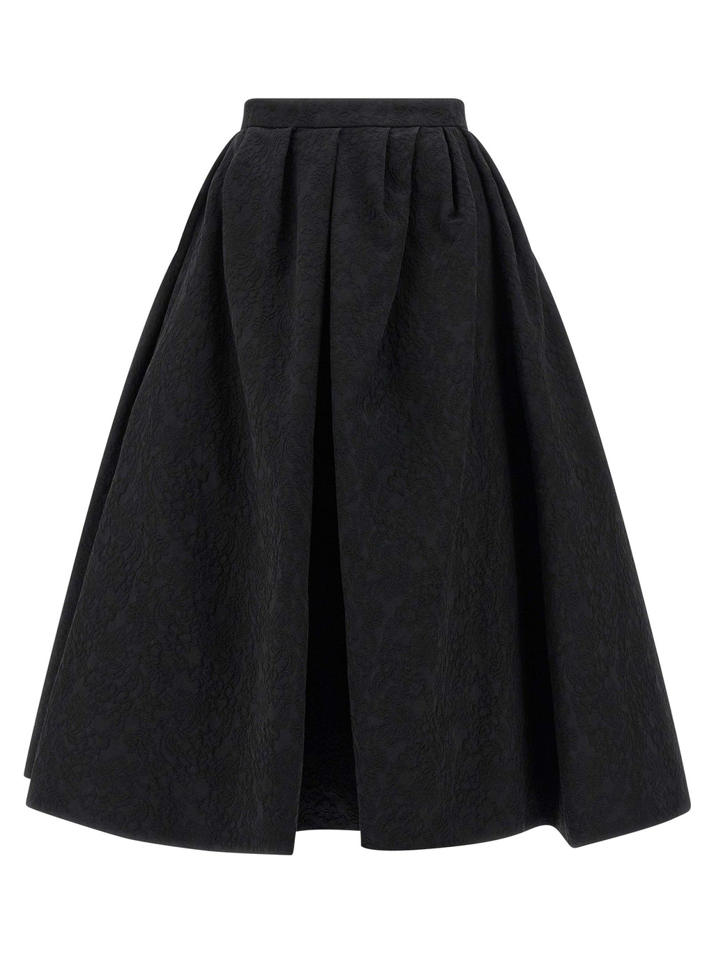Carolina Herrera Black Cotton Midi Skirt