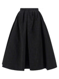 Carolina Herrera Black Cotton Midi Skirt