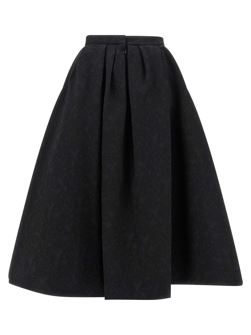 Carolina Herrera Black Cotton Midi Skirt