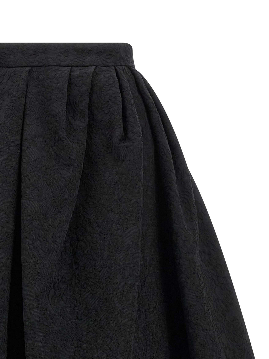 Carolina Herrera Black Cotton Midi Skirt