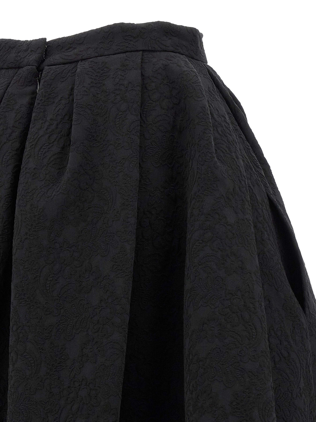 Carolina Herrera Black Cotton Midi Skirt