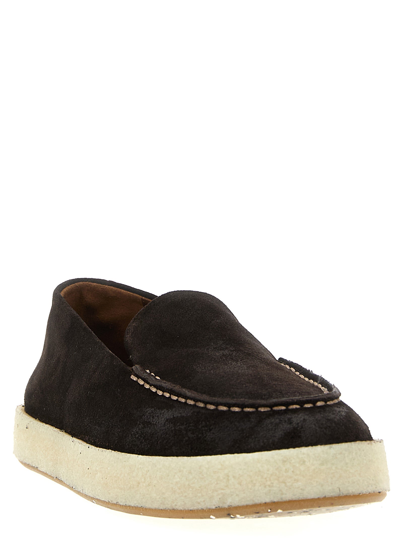 Marsell Brown Leather Slip-On Loafers