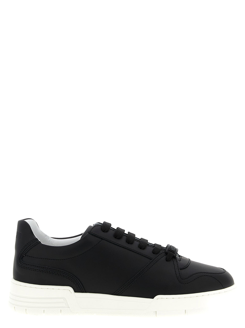 Moschino Black Leather Low Top Sneakers