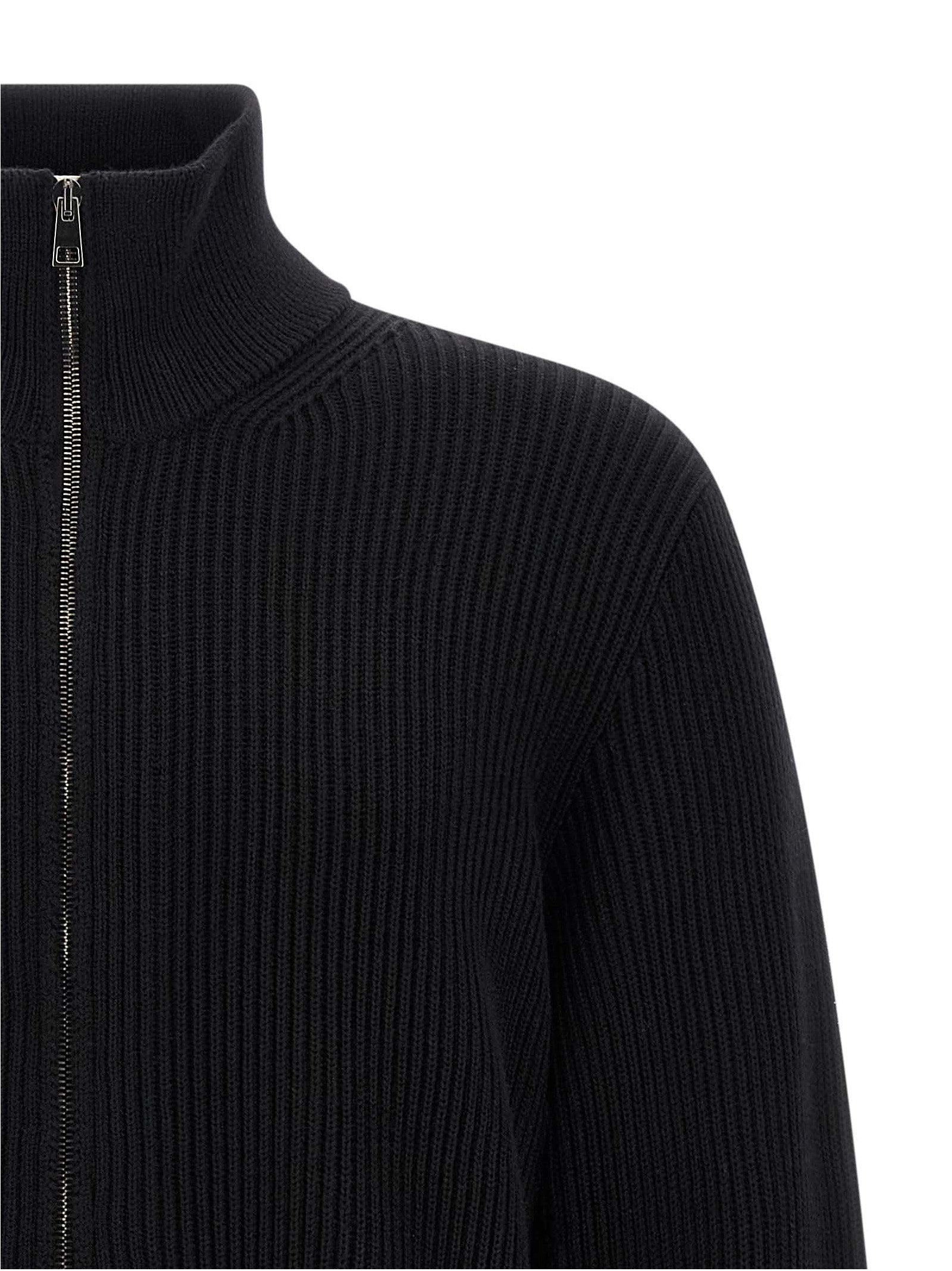 Roberto Collina Black Merino Wool Cardigan