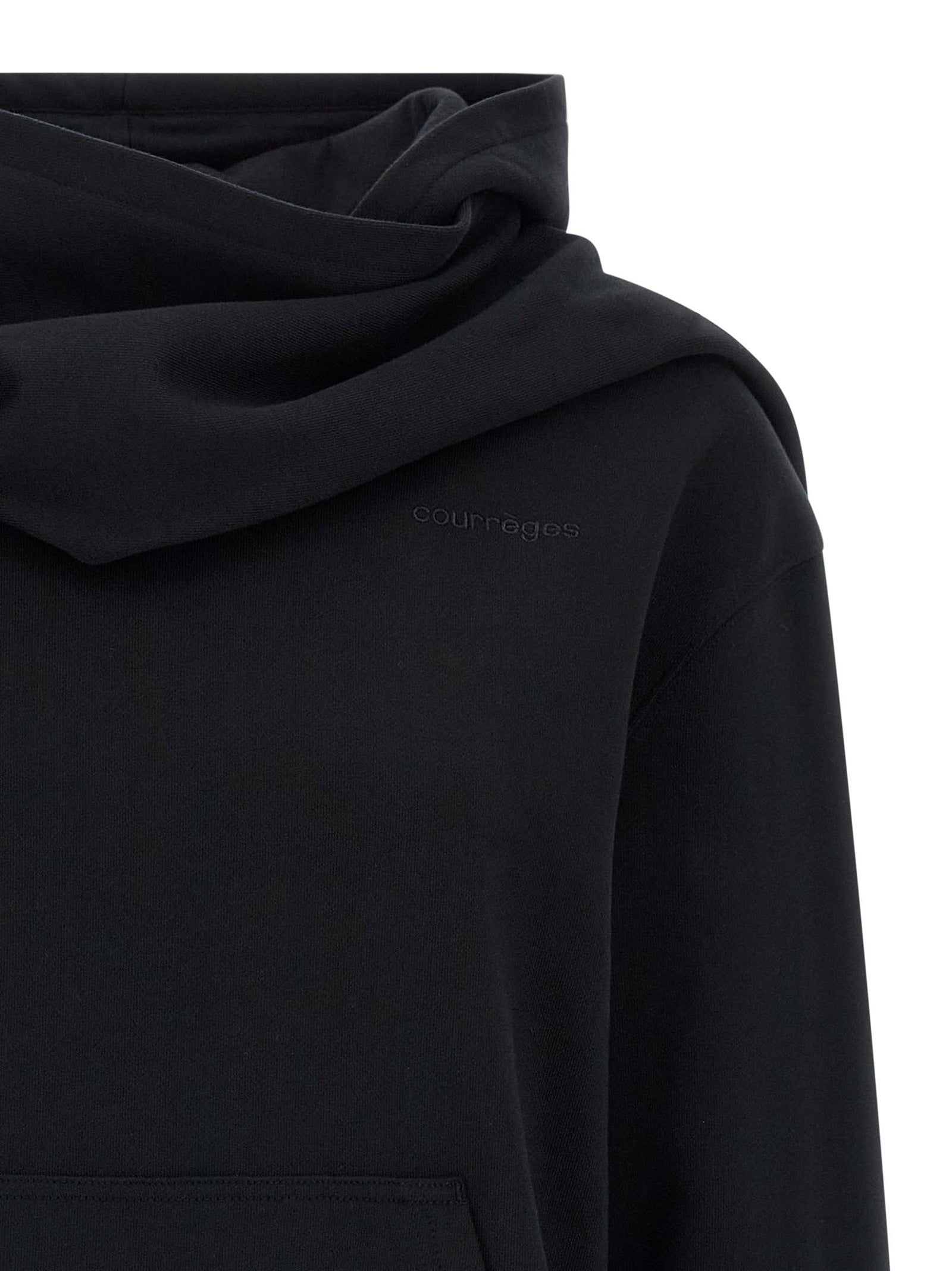 Courrèges Black Cotton Sweatshirt