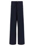Dries Van Noten Blue Nylon Casual Pants