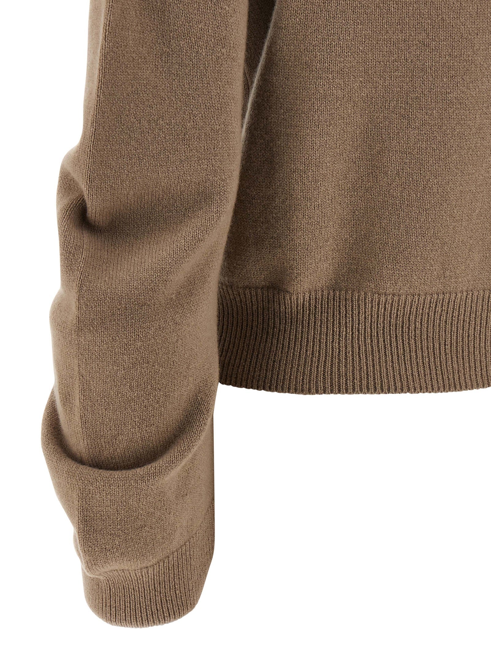 NUDE Beige Virgin Wool Cardigan