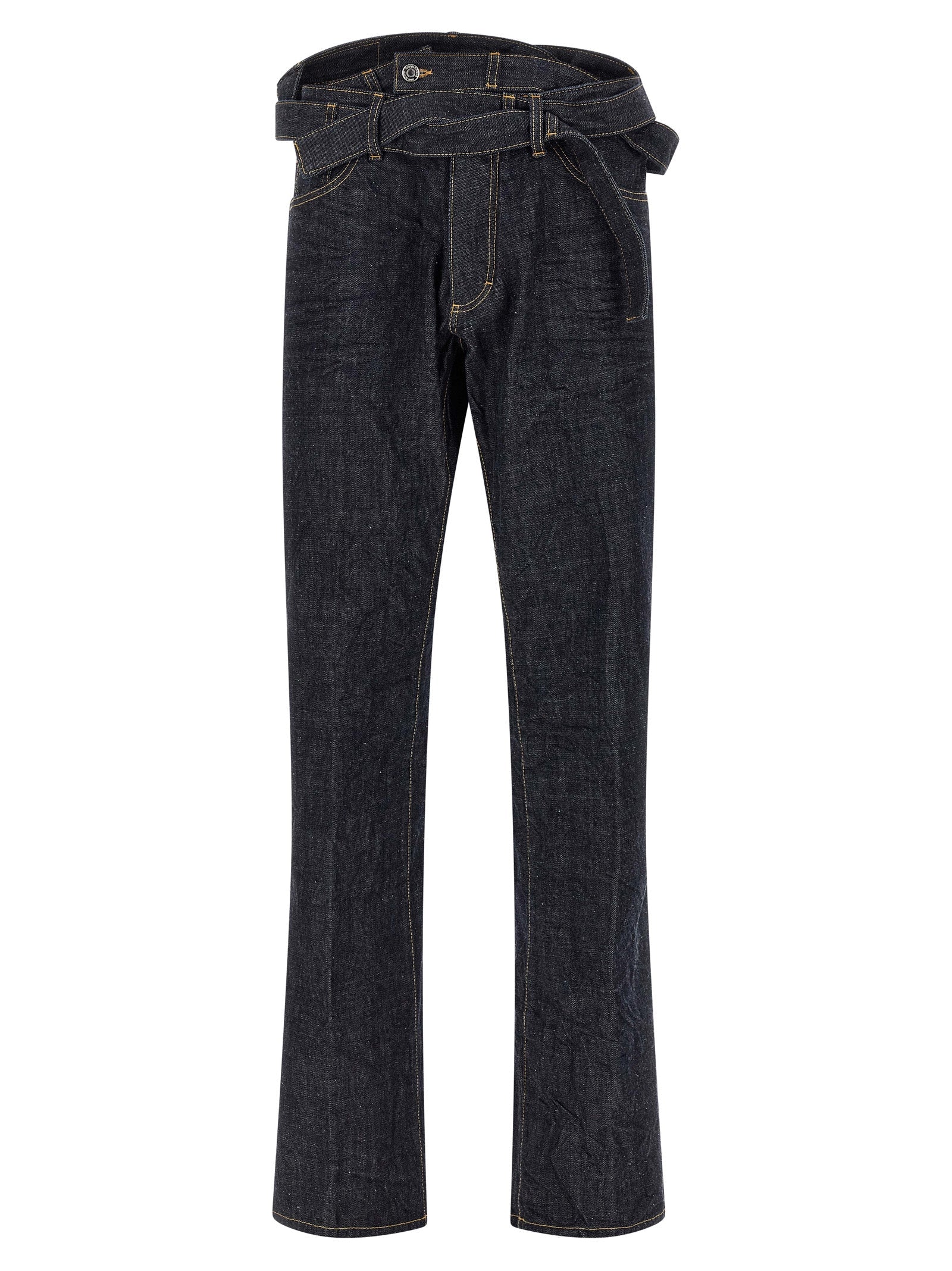 Dsquared² Blue Cotton Straight-Leg Jeans