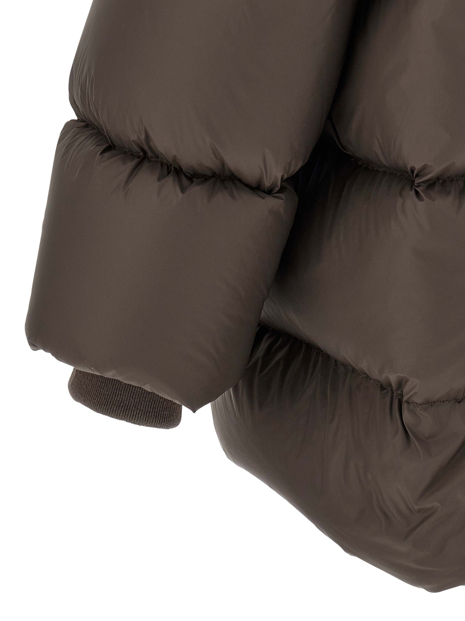 Rick Owens Brown Nylon Full-Length Jacket