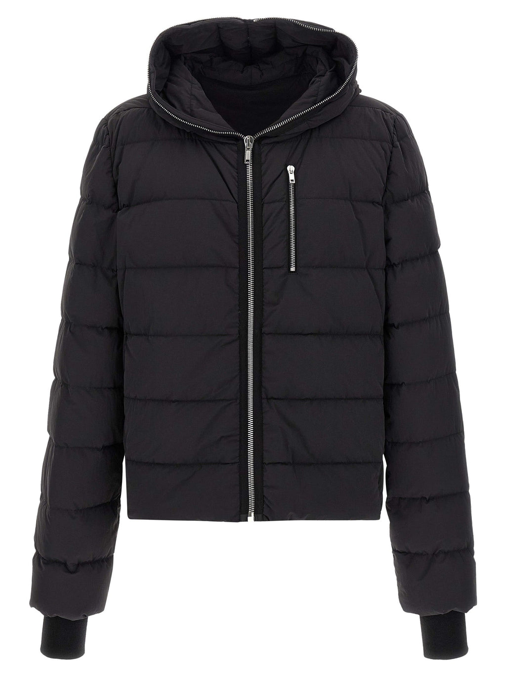 Rick Owens Black Nylon Full-Length Jacket