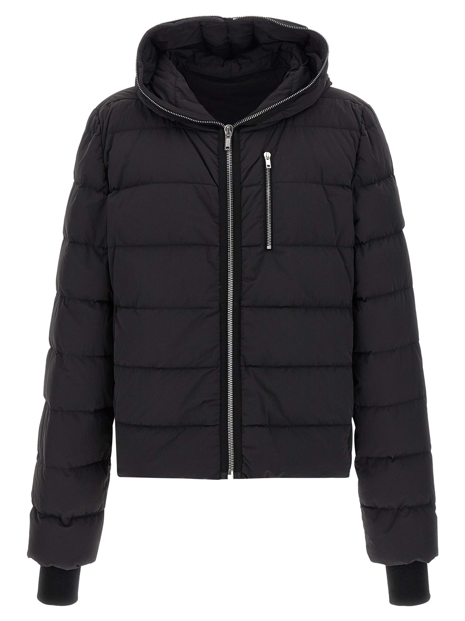 Rick Owens Black Nylon Full-Length Jacket
