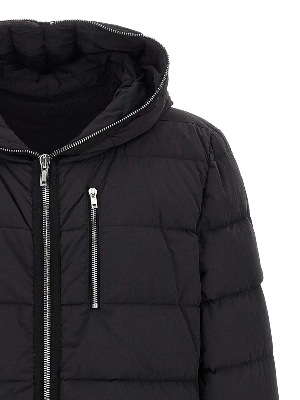 Rick Owens Black Nylon Full-Length Jacket