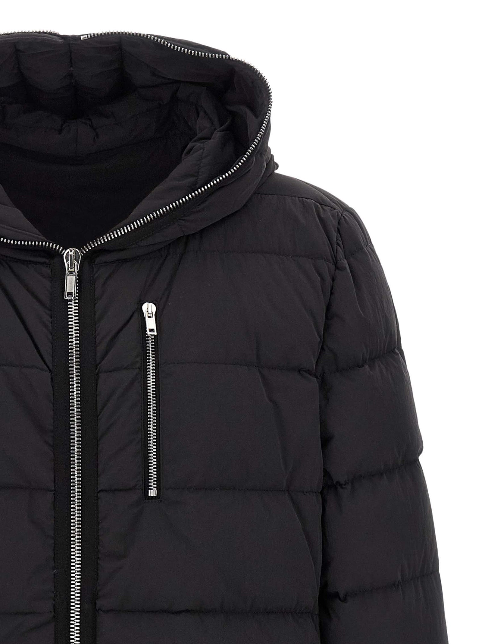 Rick Owens Black Nylon Full-Length Jacket