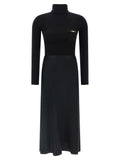 Elisabetta Franchi Black Lycra Midi Dress