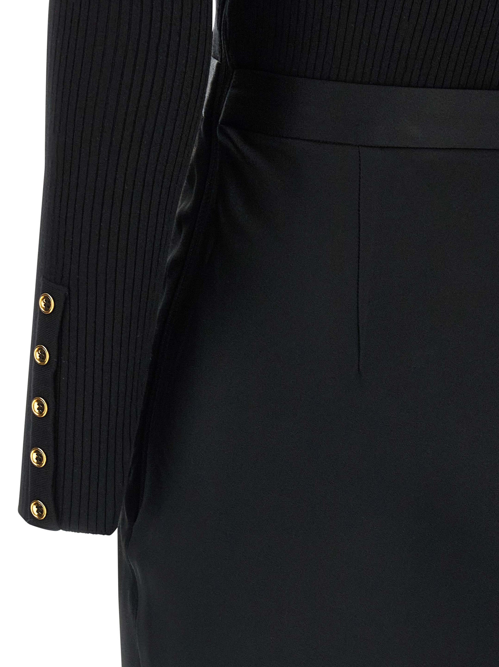 Elisabetta Franchi Black Lycra Midi Dress