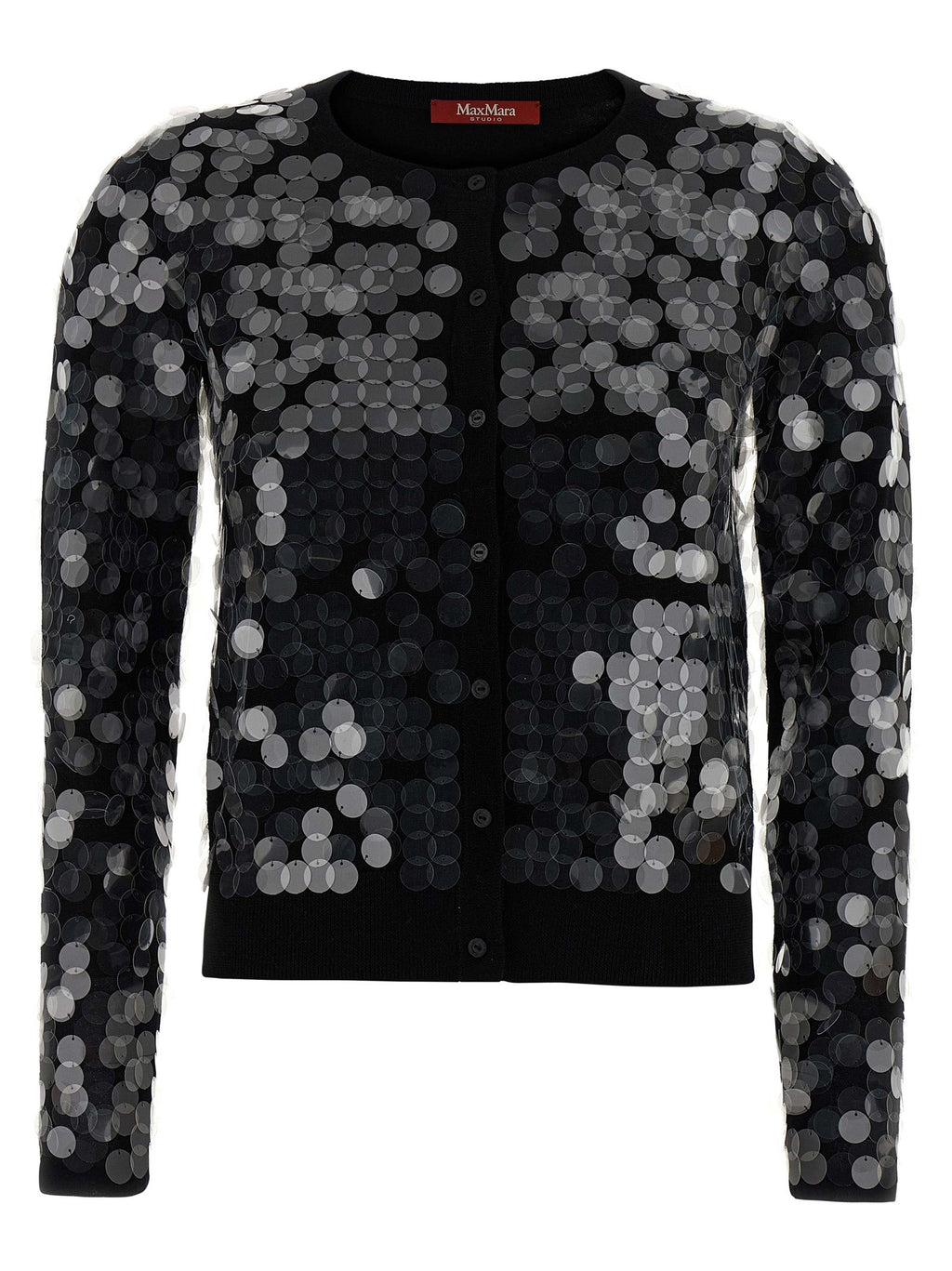 Max Mara Black Virgin Wool Cardigan