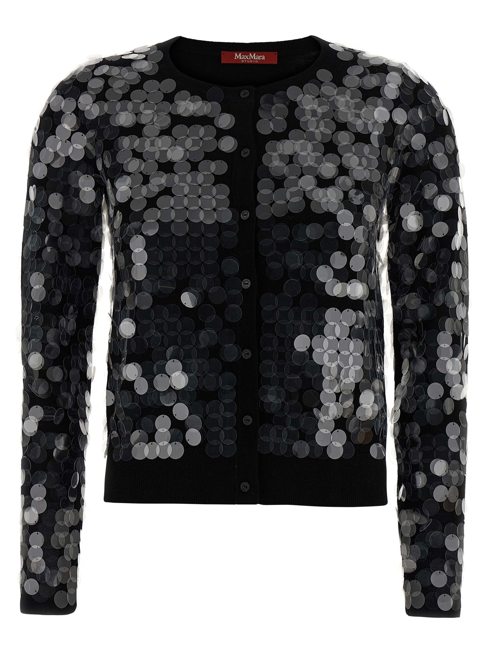 Max Mara Black Virgin Wool Cardigan