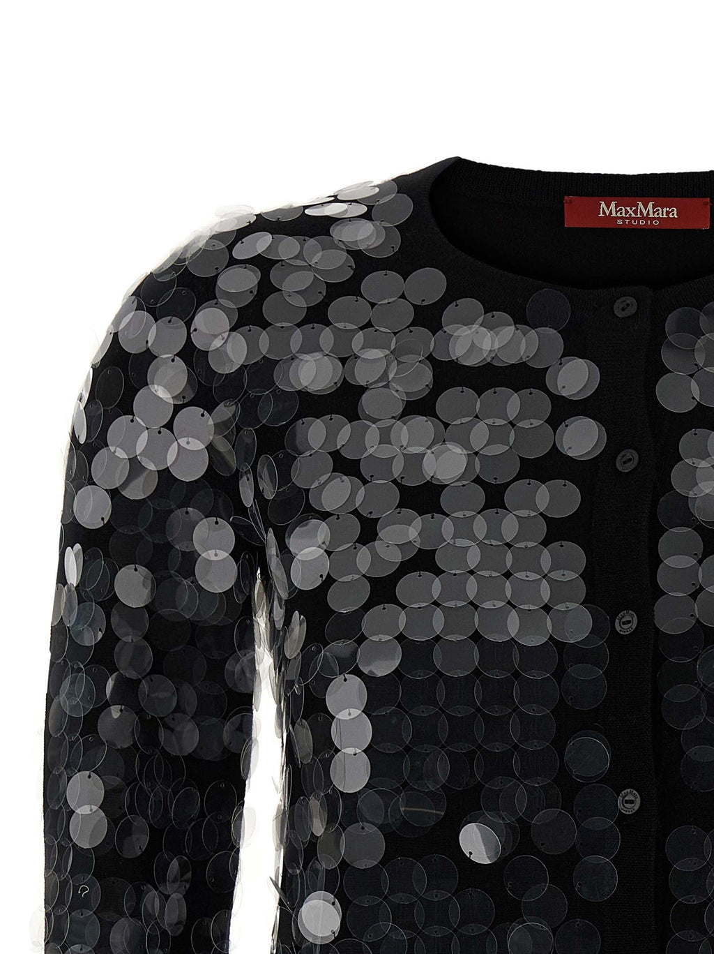 Max Mara Black Virgin Wool Cardigan