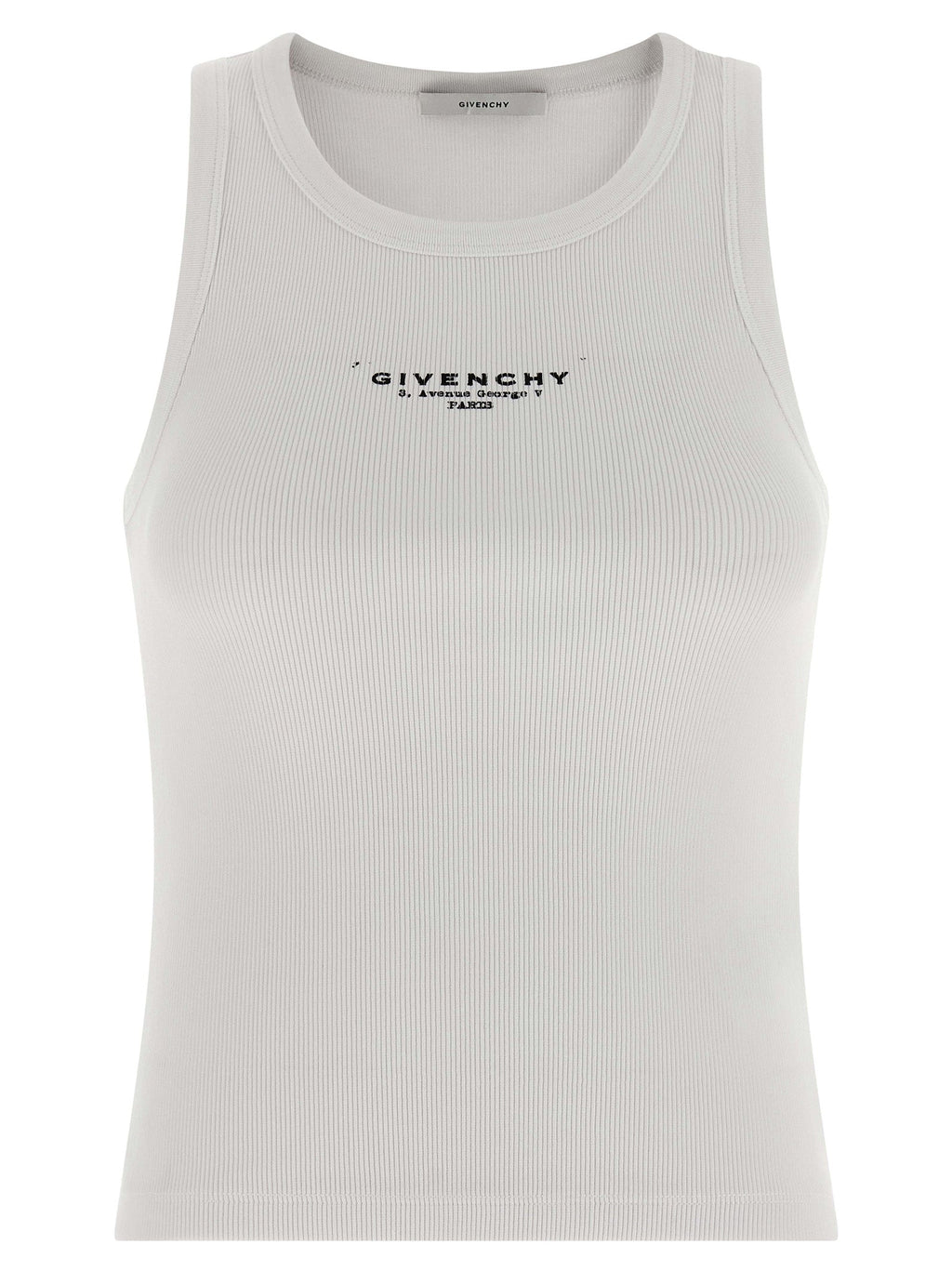 Givenchy White Cotton Sleeveles T-Shirt