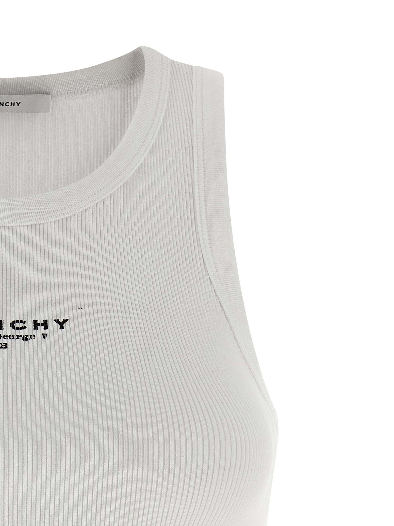 Givenchy White Cotton Sleeveles T-Shirt