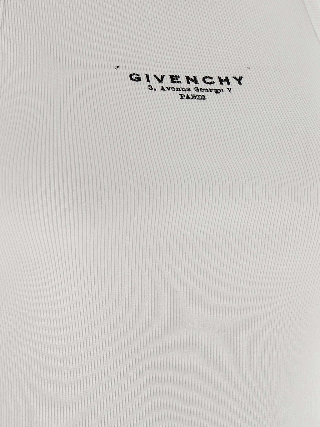 Givenchy White Cotton Sleeveles T-Shirt