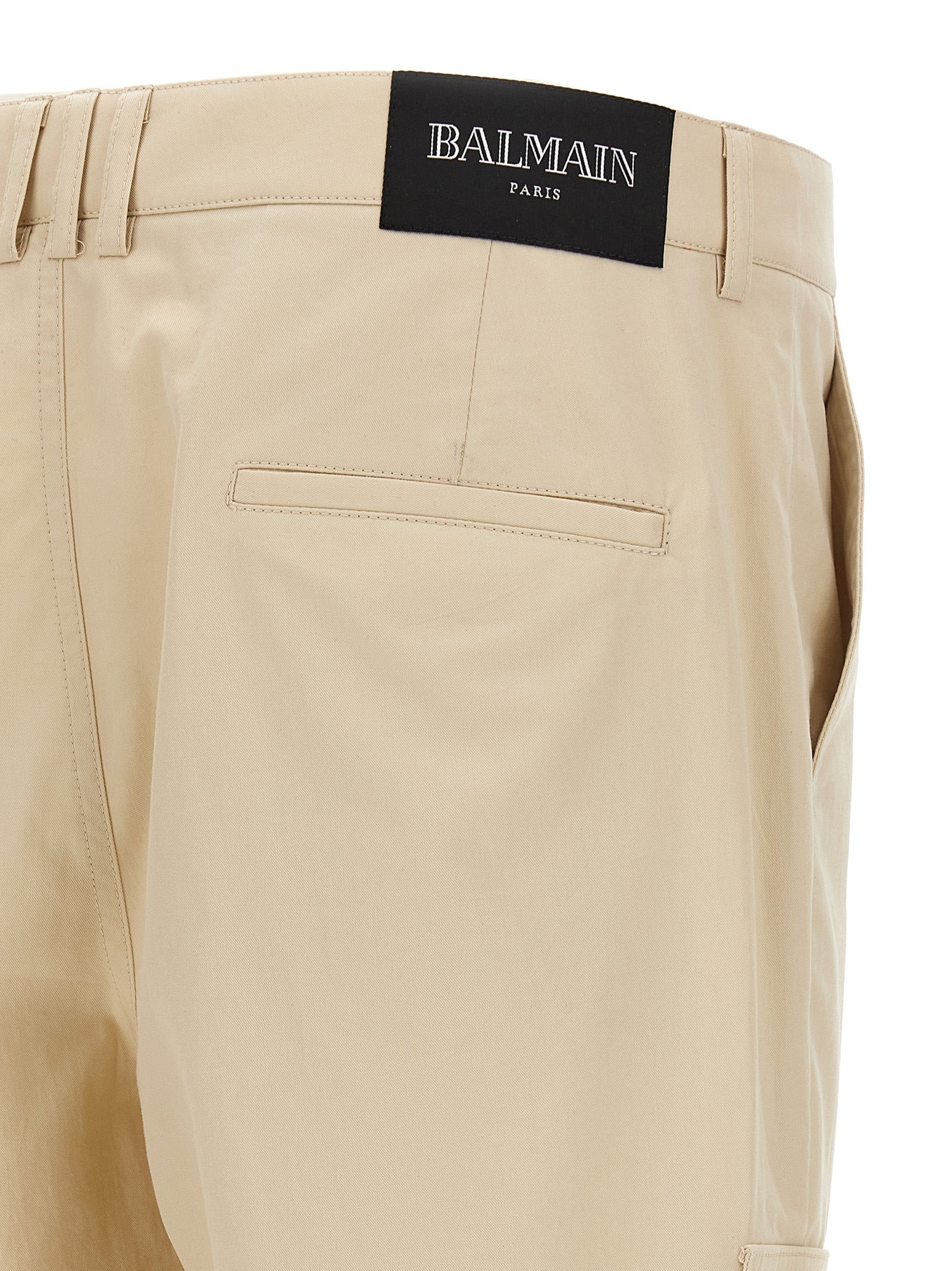 Balmain Beige Cotton Cargo Pants