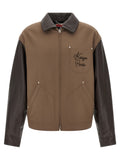 Kenzo Brown Virgin Wool Leather Jacket