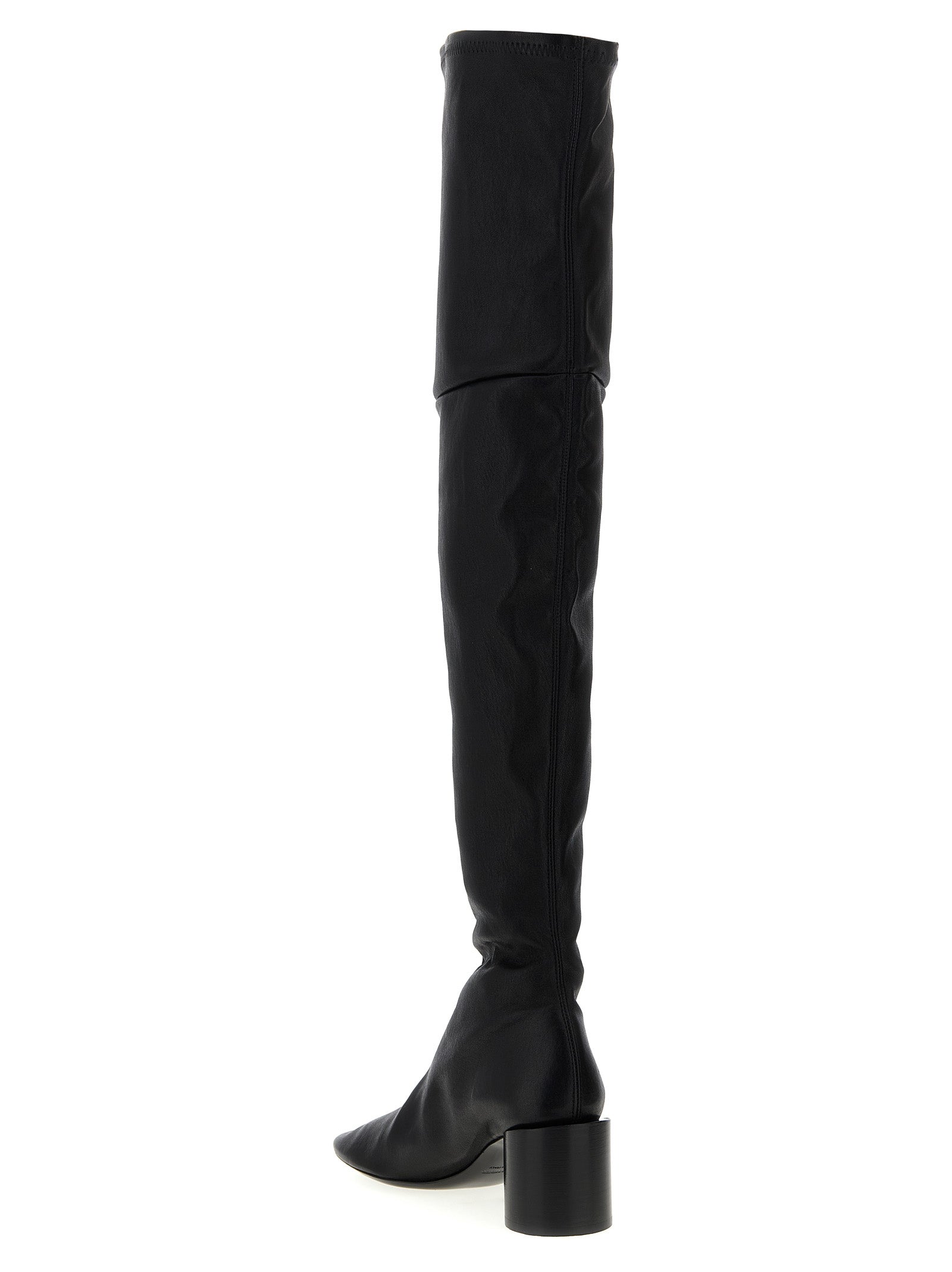 Jil Sander Black Leather Over The Knee