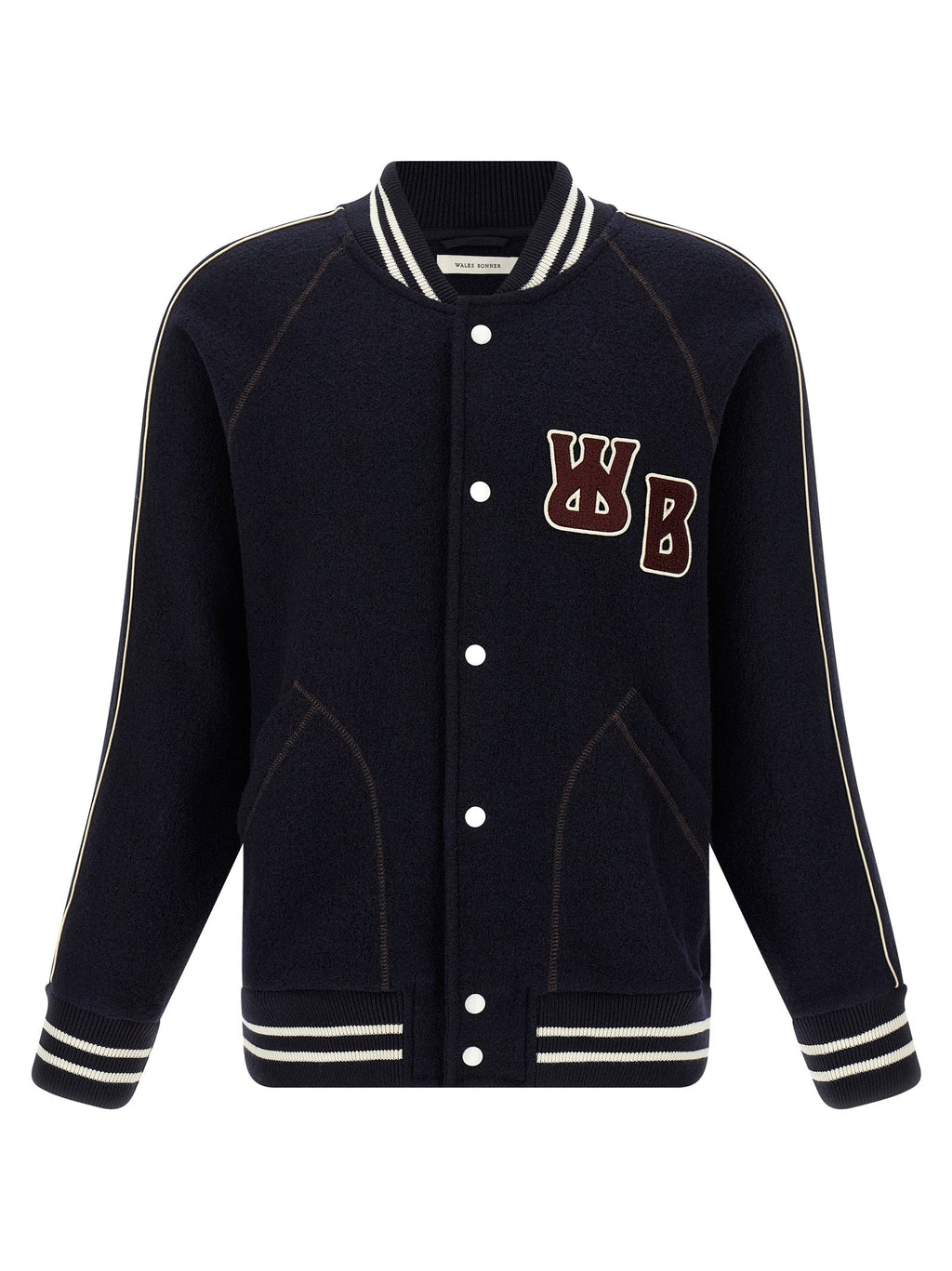 WALES BONNER Blue Virgin Wool Bomber