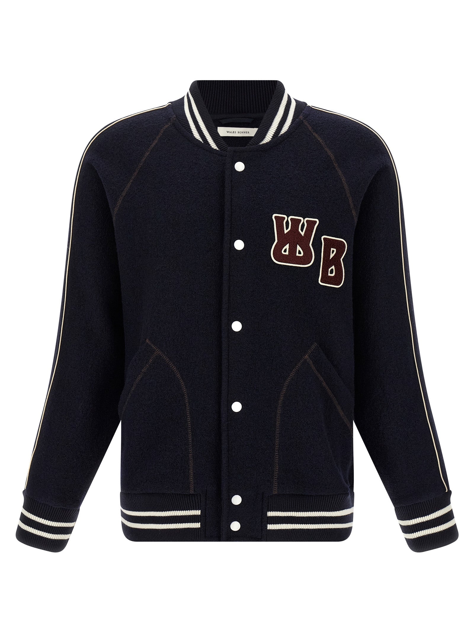 WALES BONNER Blue Virgin Wool Bomber