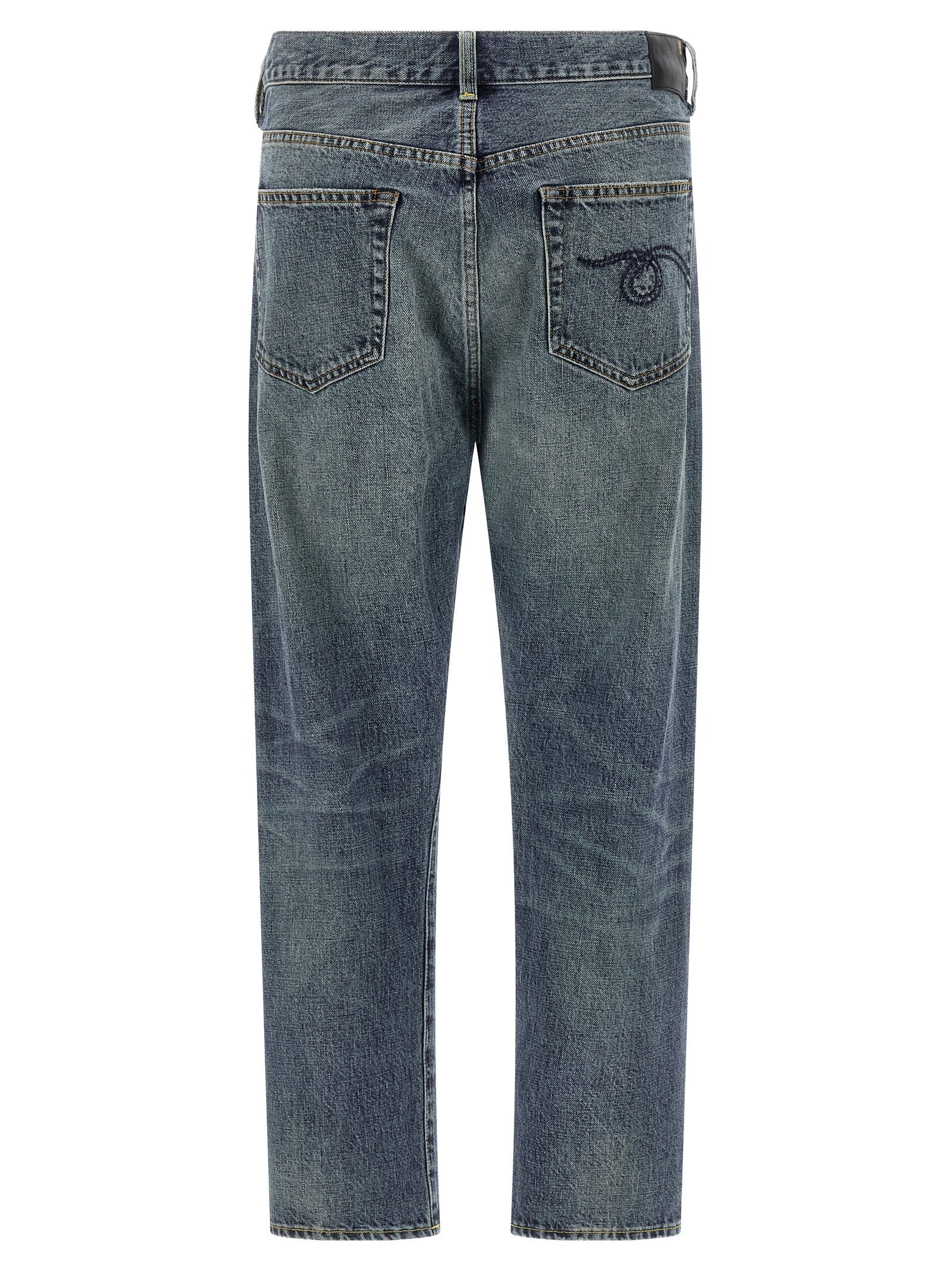 R13 Blue Cotton Straight-Leg Jeans