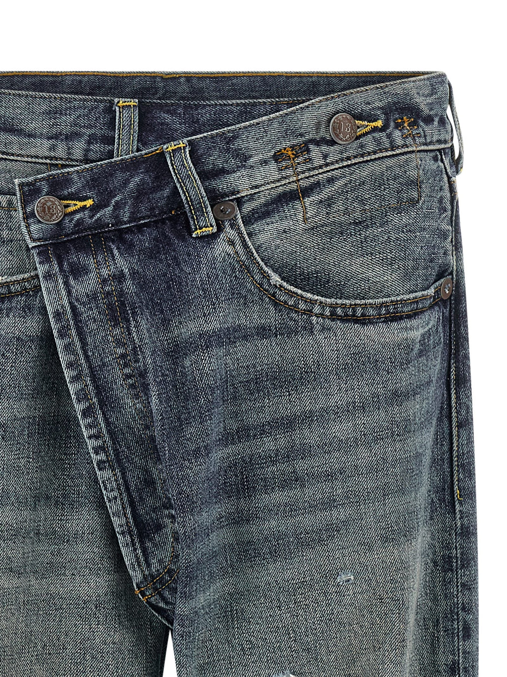 R13 Blue Cotton Straight-Leg Jeans