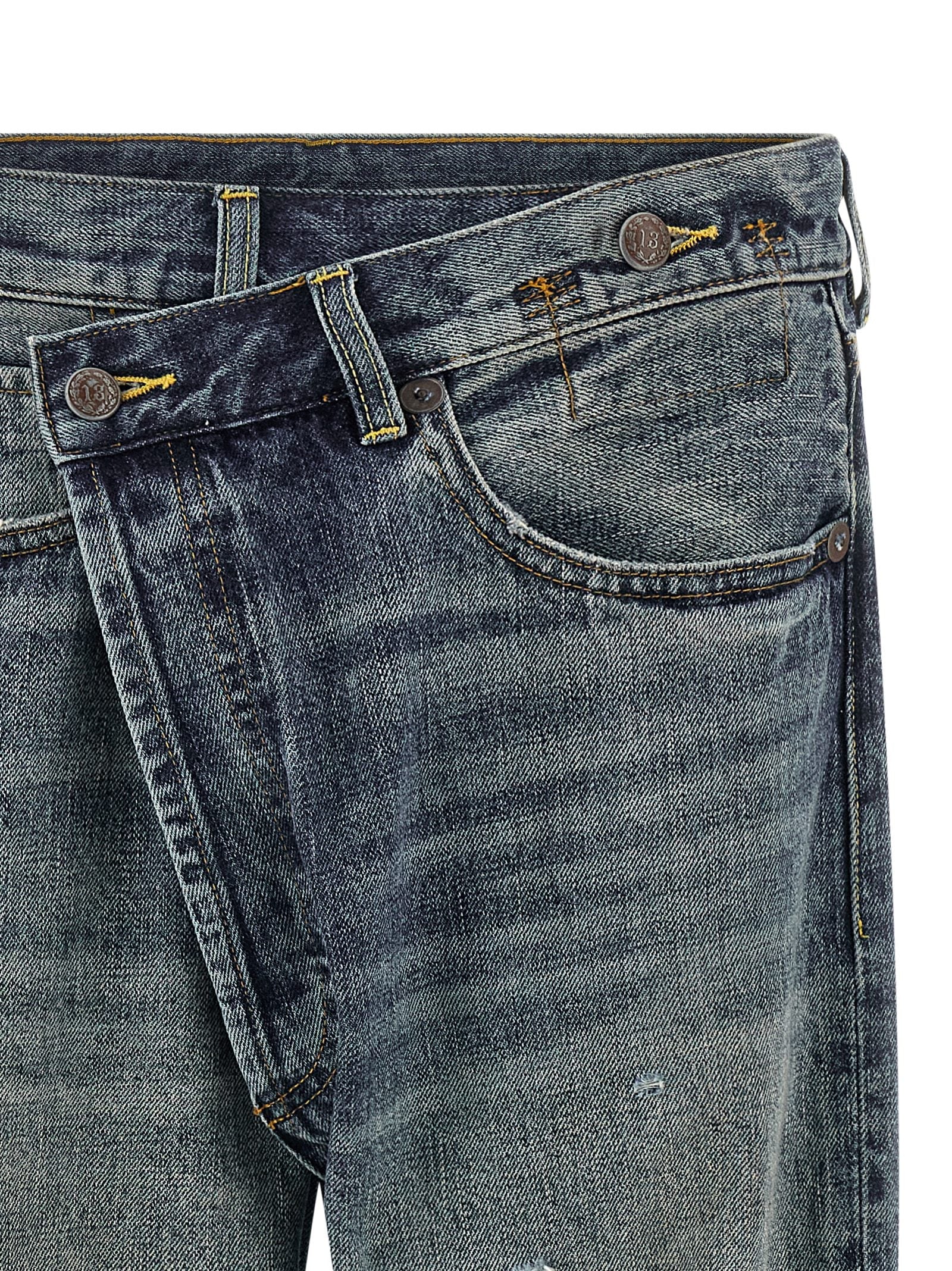 R13 Blue Cotton Straight-Leg Jeans