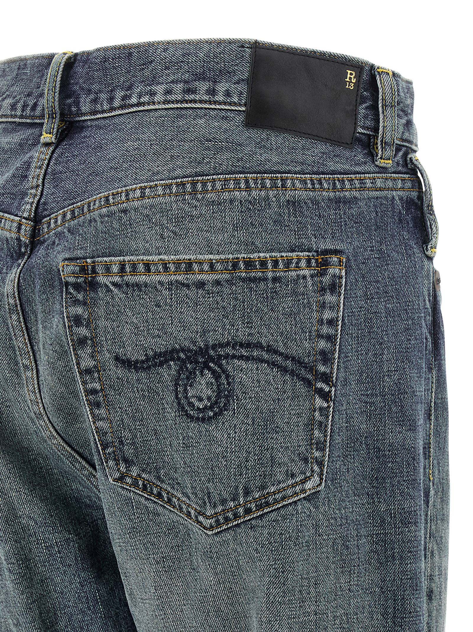 R13 Blue Cotton Straight-Leg Jeans