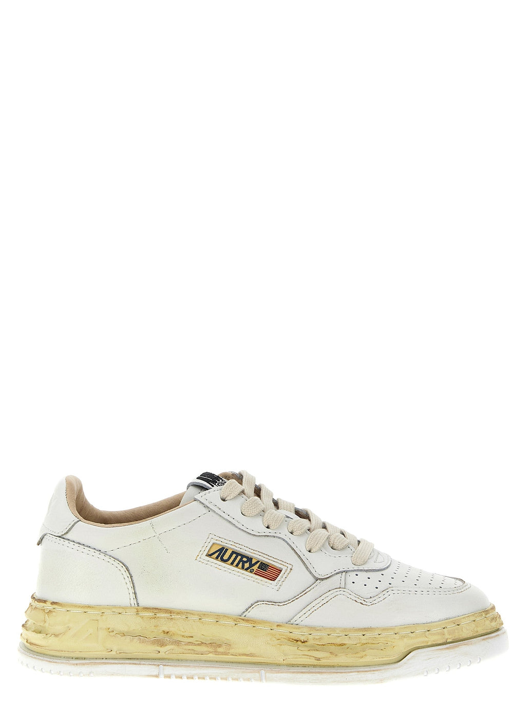 Autry White Goatskin Chunky Sneakers