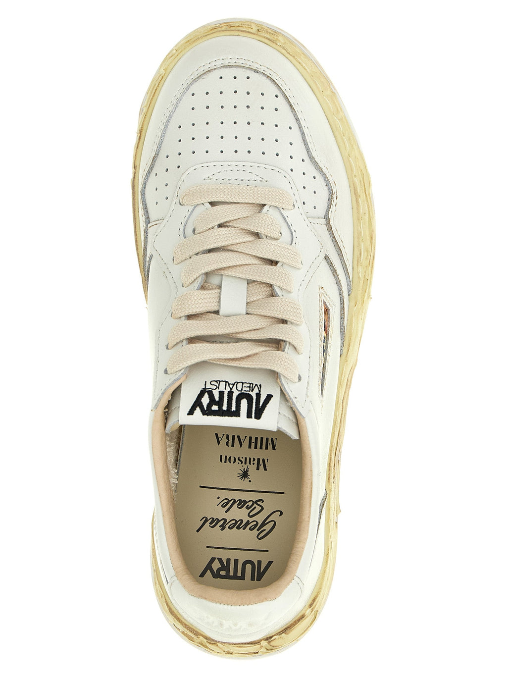 Autry White Goatskin Chunky Sneakers