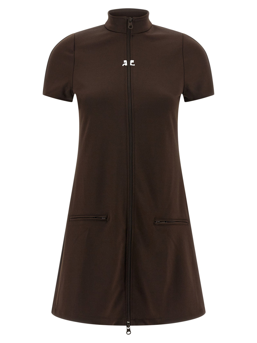 Courrèges Brown Polyester Short Dress