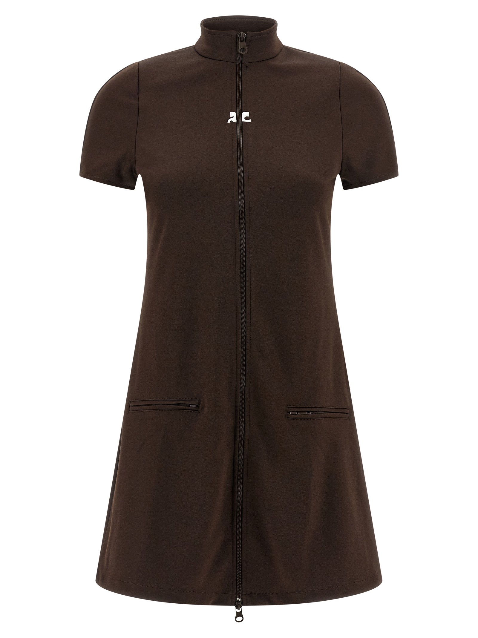 Courrèges Brown Polyester Short Dress