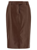 Giuseppe Di Morabito Brown Leather Midi Skirt